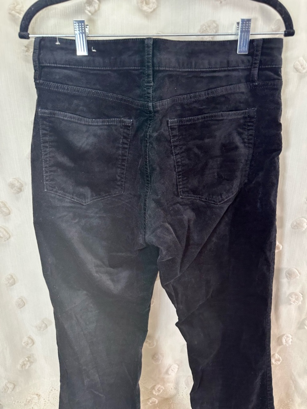 NWOT LOFT Women’s Black Velour Curvy Skinny Pants Size 29/8 - Picture 5 of 6